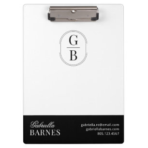 Modernes Minimalistisches Schwarz/Weiß Klemmbrett