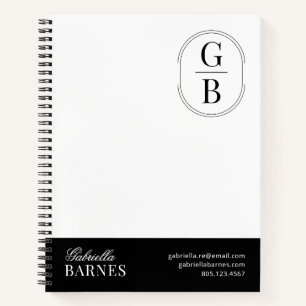 Modernes minimalistisches Schwarz-Weiß-Kühn Notizbuch