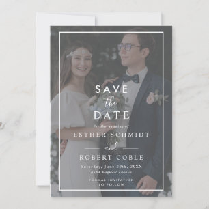 Modernes Minimalistisches Schwarz-Weiß-Overlay-Fot Save The Date