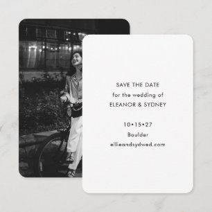 Modernes Minimalistisches Schwarz-weißes Hochzeits Save The Date
