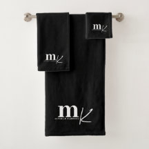 Modernes Minimalistisches Schwarz-weißes Monogramm