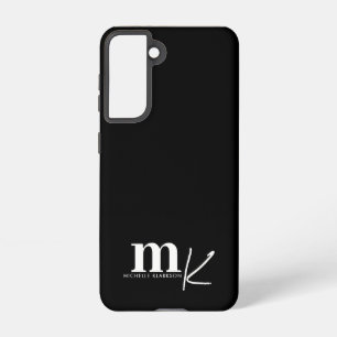 Modernes Minimalistisches Schwarz-weißes Monogramm Samsung Galaxy Hülle