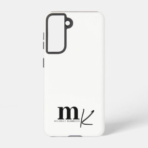 Modernes Minimalistisches Schwarz-weißes Monogramm Samsung Galaxy Hülle