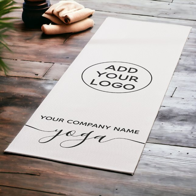modernes, minimalistisches, schwarz-weißes Yogo-Lo Yogamatte (modern minimalist black and white yoga logo yoga mat)