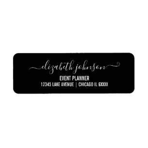 Modernes Minimalistisches Schwarzes Adressenlabel