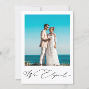 Modernes Minimalistisches Schwarzes Foto Hochzeits Ankündigung