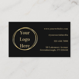 Modernes Minimalistisches Schwarzes Gold Visitenkarte