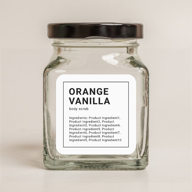 Modernes Minimalistisches Schwarzes Grenzzeichen Quadratischer Aufkleber (Von Creator hochgeladen)