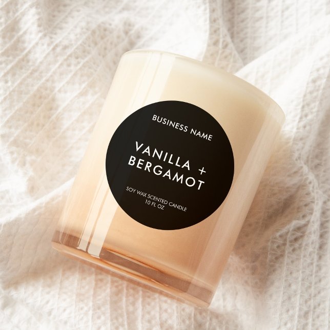 Modernes Minimalistisches Schwarzes Kerzensiegel Runder Aufkleber (Von Creator hochgeladen)