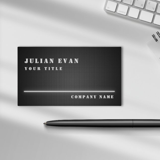 Modernes Minimalistisches Schwarzes Metall Visitenkarte (Modern Stylish Minimalist Black Metal Business Card)