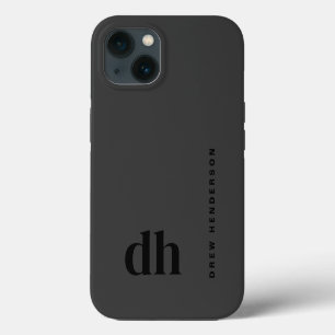 Modernes minimalistisches schwarzes Monogramm iPhone 13 Hülle