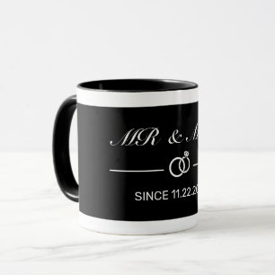 Modernes Minimalistisches Schwarzes Mr. and Mrs. A Tasse