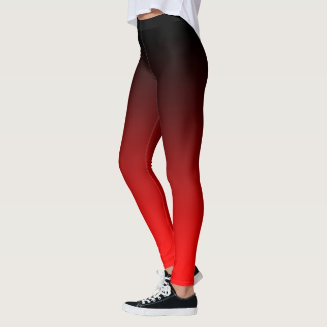 Modernes Minimalistisches Schwarzes Rot Leggings (Links)