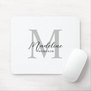 Modernes Minimalistisches Schwarzes Script, Weiß G Mousepad