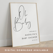 Modernes Minimalistisches Script Baby Dusche Begrü