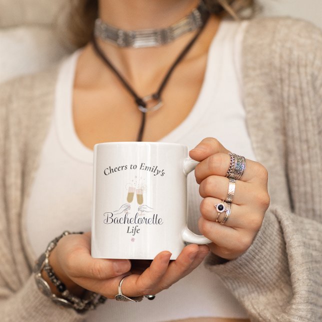 Modernes Minimalistisches Script Bachelorette Indi Zweifarbige Tasse (Von Creator hochgeladen)