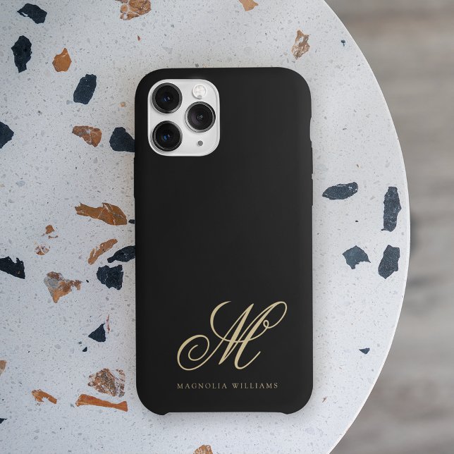 Modernes Minimalistisches Script Black Gold Mit Mo Case-Mate iPhone Hülle (Von Creator hochgeladen)