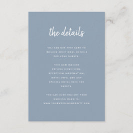 Modernes Minimalistisches Script Dusty Blue | Deta Begleitkarte