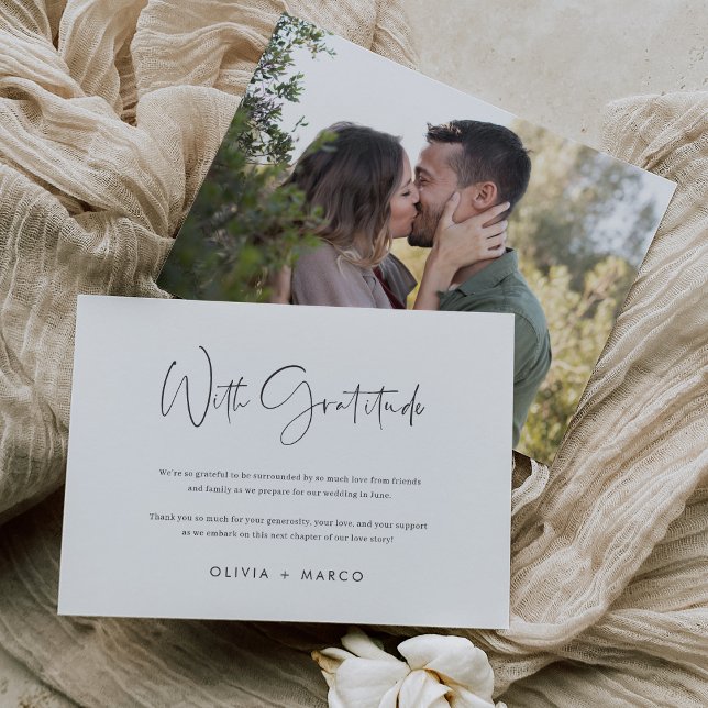 Modernes Minimalistisches Script-Foto Dankeskarte (Von Creator hochgeladen)