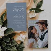 Modernes Minimalistisches Script-Foto Dusty Blue W