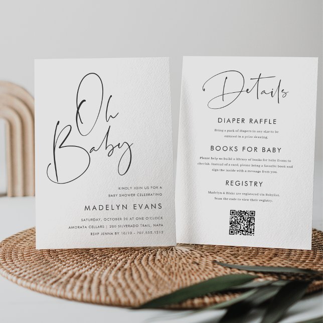 Modernes Minimalistisches Script in einer Kinderdu Einladung (Von Creator hochgeladen)