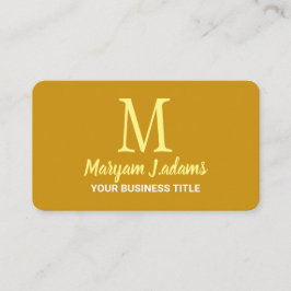 Modernes Minimalistisches Script Monogram Mustard  Visitenkarte
