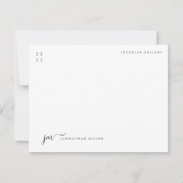 Modernes Minimalistisches Script Schwarz/Weiß-Mono Mitteilungskarte