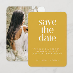 Modernes Minimalistisches Senf-Gelbes einfaches Fo Save The Date