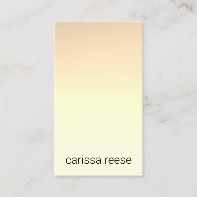 Modernes Minimalistisches Simple Yellow Ombre Beru Visitenkarte (Vorderseite)