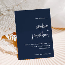 Modernes Minimalistisches Skript | Blue Wedding