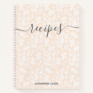 Modernes Minimalistisches Skript Botanisches Rezep Notizbuch