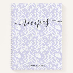 Modernes Minimalistisches Skript Botanisches Rezep Notizbuch