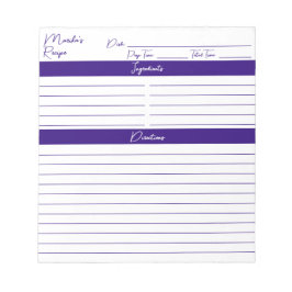 Modernes Minimalistisches Skript Elegante Lila Rez Notizblock