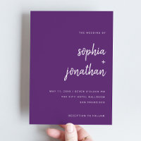 Modernes Minimalistisches Skript | Lila Hochzeit