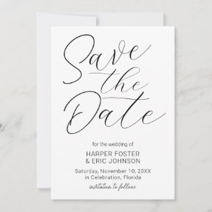 Modernes Minimalistisches Skript Save the Date Sch Ankündigung