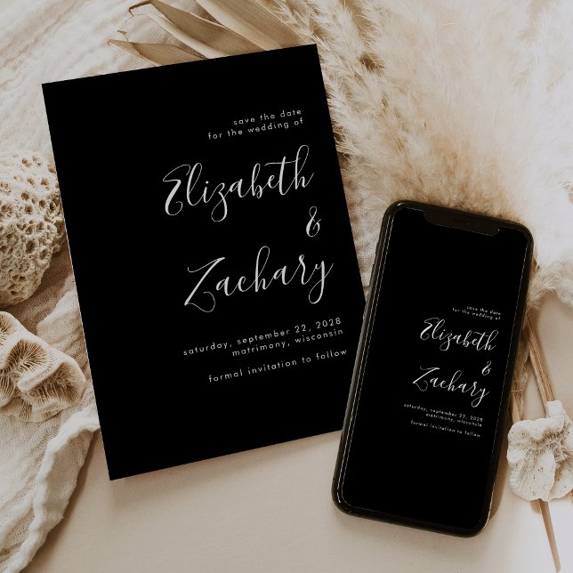 Modernes Minimalistisches Skript Save the Date Sch Ankündigung (Von Creator hochgeladen)