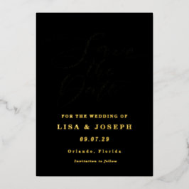 Modernes Minimalistisches Skriptfoto Save the Date Folieneinladung