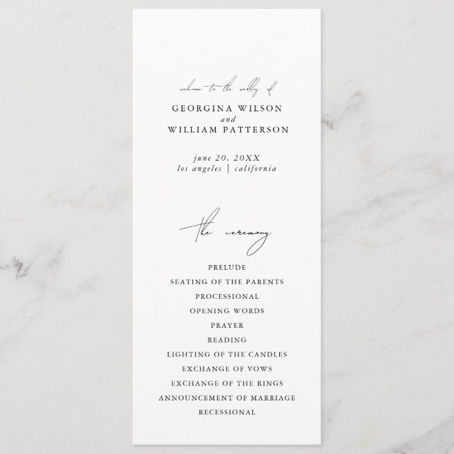 Modernes Minimalistisches Skriptmonogramm-Flachpro Programm (Vorderseite)