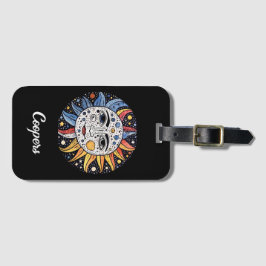 Modernes Minimalistisches Sonnenmongramm Gepäckanhänger