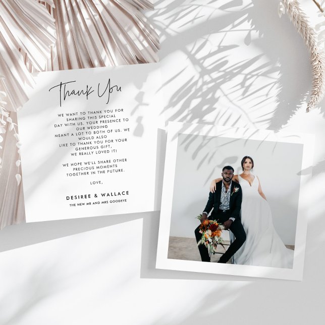 Modernes Minimalistisches Square Wedding Foto Dankeskarte (Von Creator hochgeladen)