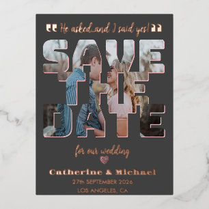 Modernes Minimalistisches, stilvolles Typografie-F Folien Feiertagspostkarte