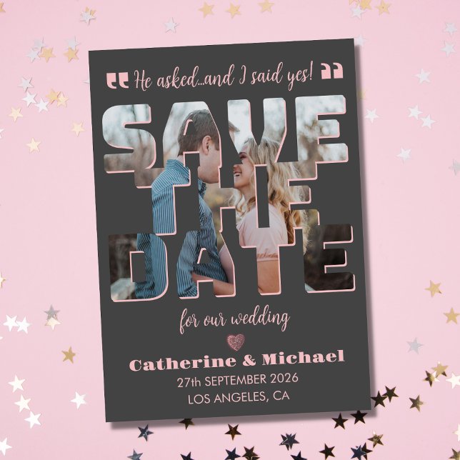 Modernes Minimalistisches, stilvolles Typografie-F Save The Date (Von Creator hochgeladen)