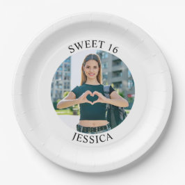 Modernes Minimalistisches Sweet 16 Birthday Circle Pappteller