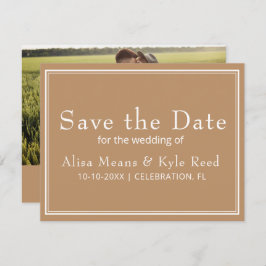 Modernes Minimalistisches Tan-Foto Save the Date