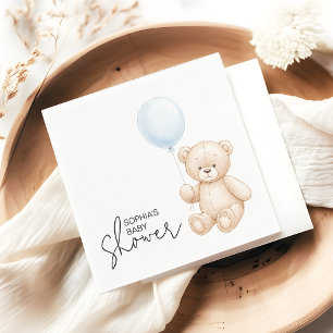 Modernes Minimalistisches Teddy Bear Baby Dusche P Serviette
