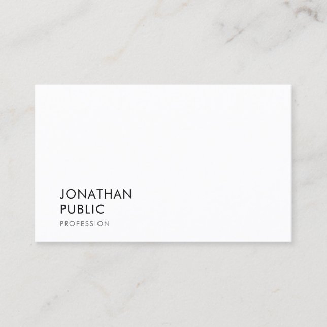 Modernes Minimalistisches Template Beruflich Elega Visitenkarte (Vorderseite)