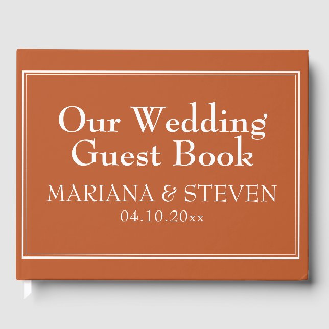 Modernes Minimalistisches Terracotta Gästebuch (Vorderseite)