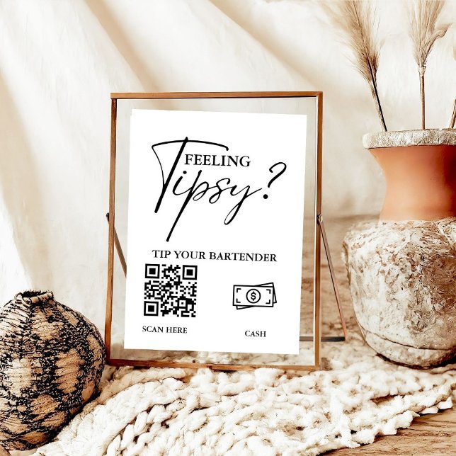Modernes Minimalistisches Tipp für Ihren Barkeeper Poster (Von Creator hochgeladen)