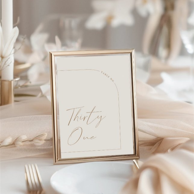 Modernes Minimalistisches Tischangebot 31 Tischnum Einladung (Modern Minimalist Table Thirty One Table Number)