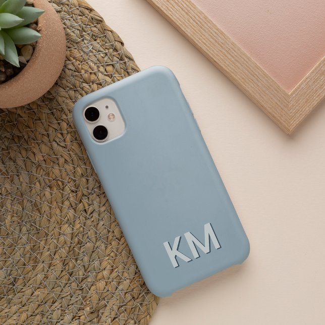 Modernes, Minimalistisches Tonal Monogram Case Mat iPhone Hülle (Von Creator hochgeladen)